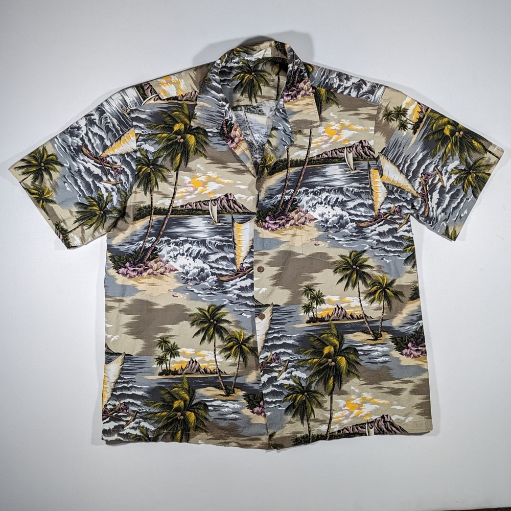 Vintage Aloha Republic Hawaiian Shirt Size XXL Tropical Island 90s Sail